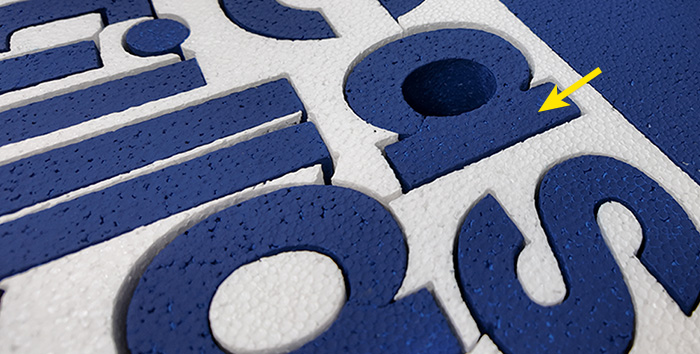 aunque se pinten las letras de corcho siempre tendran textura